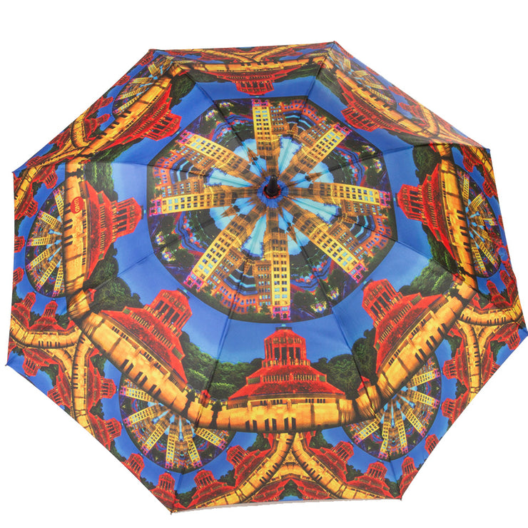 Downtown Asheville Fan umbrella Wendy Newman Designs outside umbrella