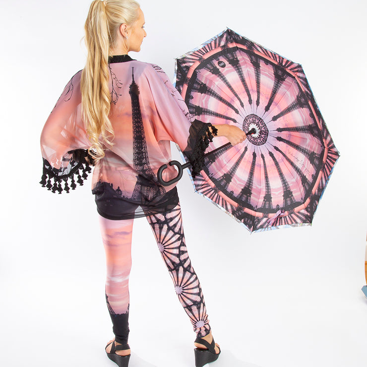 Parisian World Tour Reverse Umbrella Wendy Newman Designs - back