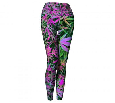 Maui Wowie Cannabis Chic Yoga Leggings Wendy Newman Designs