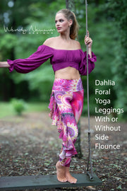 Dahlia_Yoga_Leggings with flounce Wendy Newman designs 