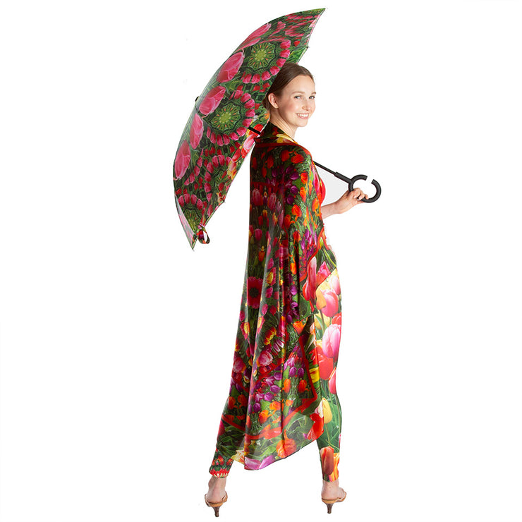 tulip kimono/scarf, leggings and umbrella