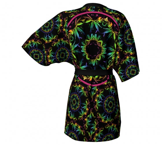 Alcapulco Gold Cannabis Chic Kimono back Wendy Newman Designs 