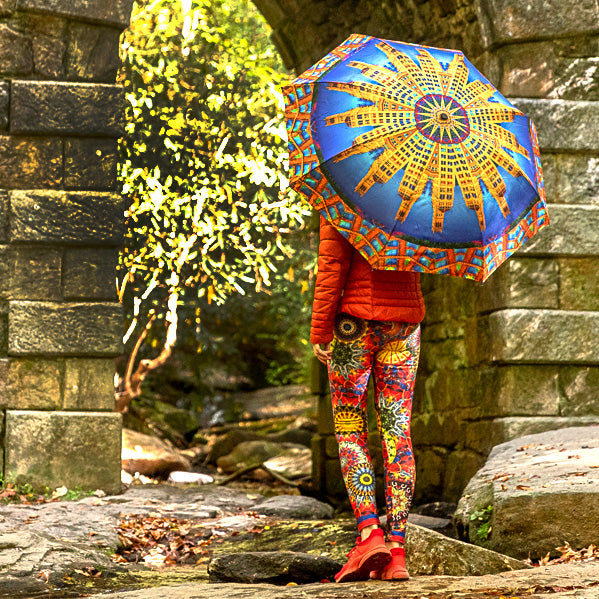 Kismet - Asheville Reverse Umbrella outside