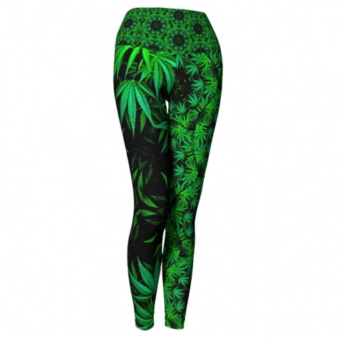 Cannabis Chic Yoga Leggings Wendy Newman Designs