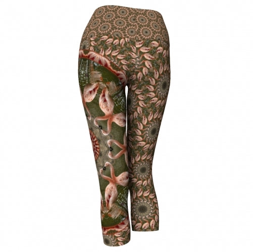 Birds of a Feather Zoo Yoga Capris backWendy Newman Designs
