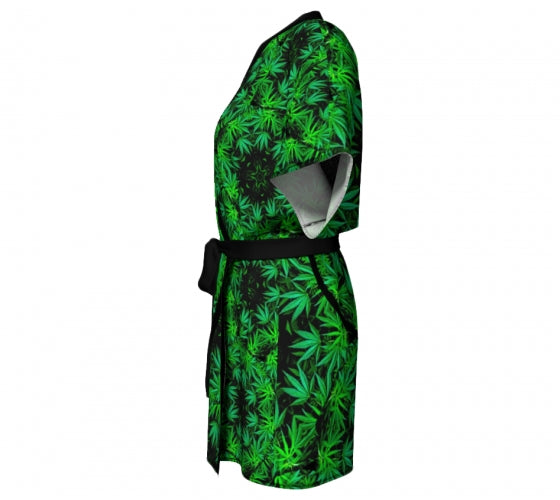 Doobie Cannabis Chic Kimono side 1 Wendy Newman Designs