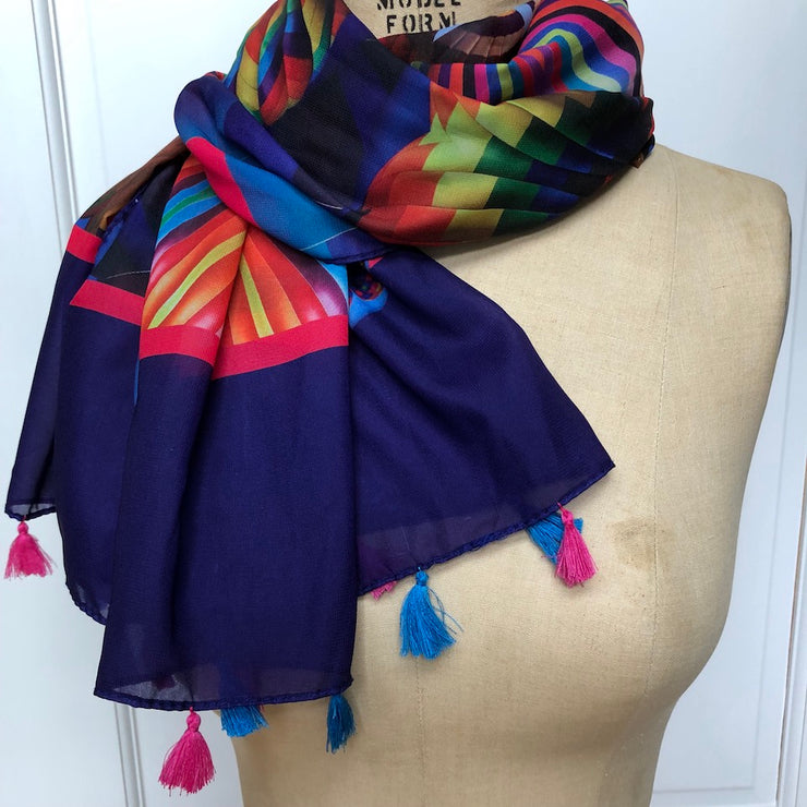 Helim Hot Air Balloon Scarf With Tassels Wendy Newman Designs 3