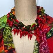 Organic Chow Chow Scarf with chili pepper necklace