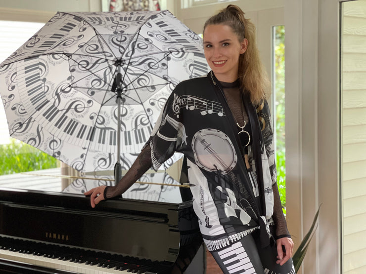Instrumental Music Kimono Wendy Newman Designs tied at hips
