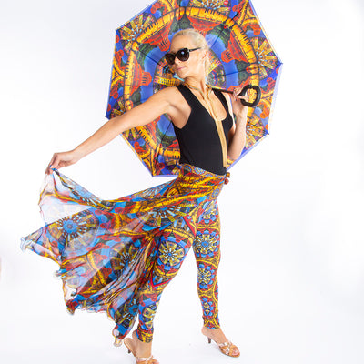 Custom Silk Wrap Skirt and umbrella Wendy Newman Designs asheville