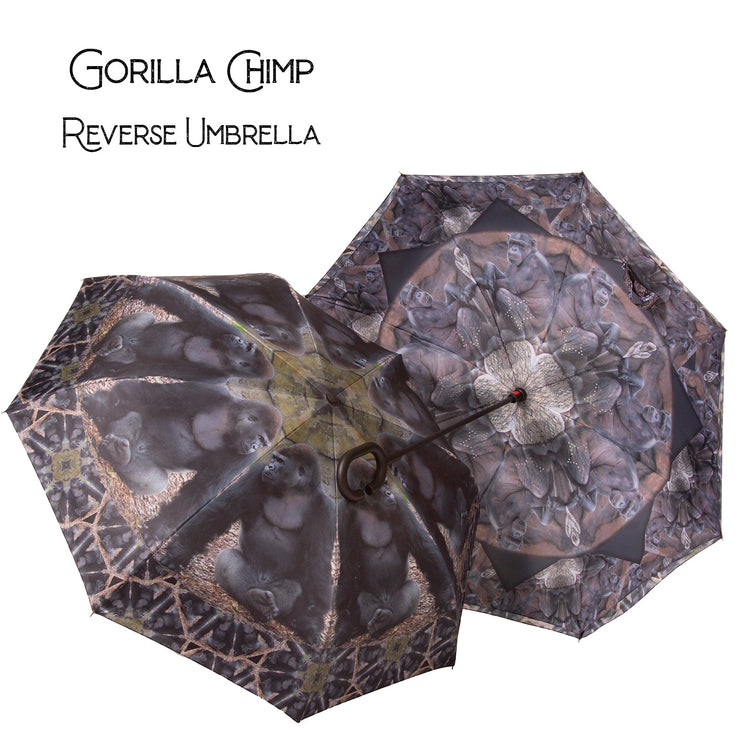Gorilla/Chimp Zoo Reverse Umbrella Wendy Newman Designs