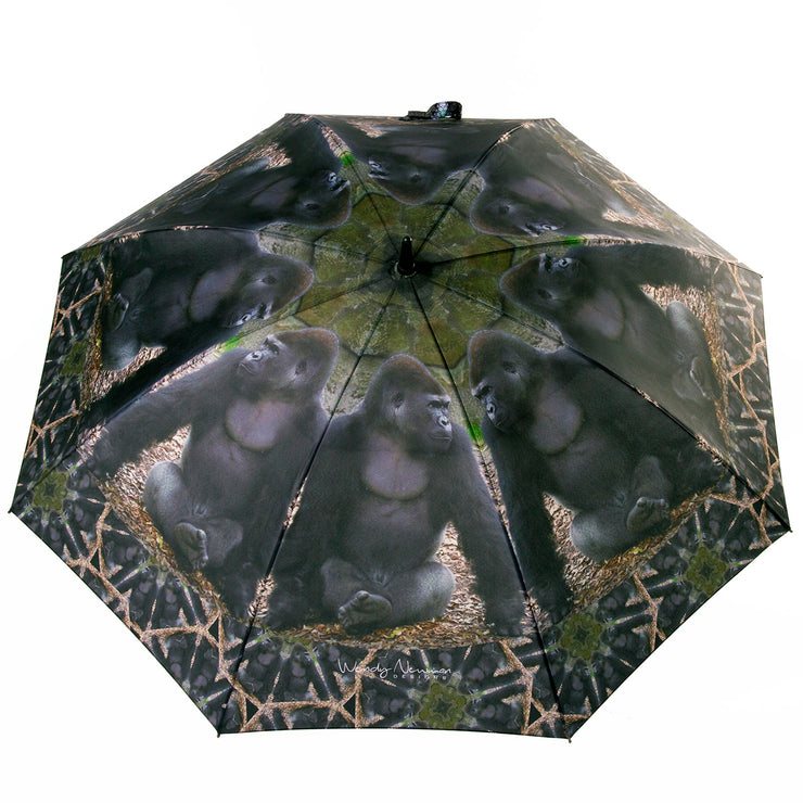 Gabriel Gorilla Zoo Fan Umbrella Outside Wendy Newman Designs