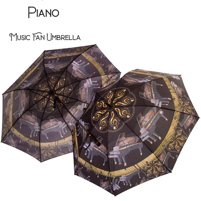 Piano Music Fan Umbrella