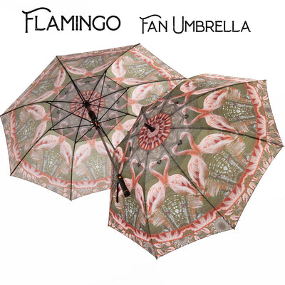 Frances Flamingo Critter Collection Fan Umbrella