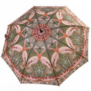 Frances Flamingo Critter Collection Fan Umbrella outside Wendy Newman Designs