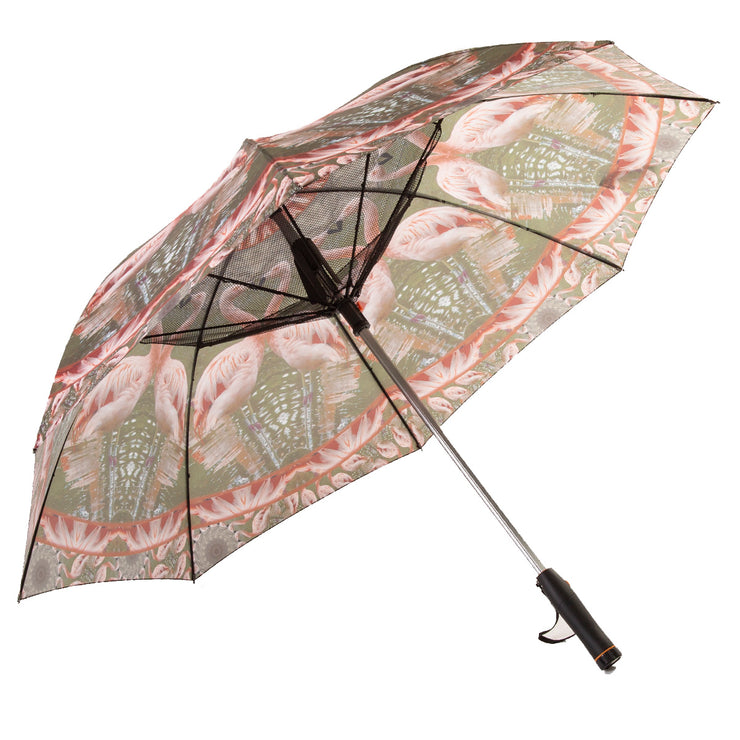 Frances Flamingo Critter Collection Fan Umbrella inside Wendy Newman Designs