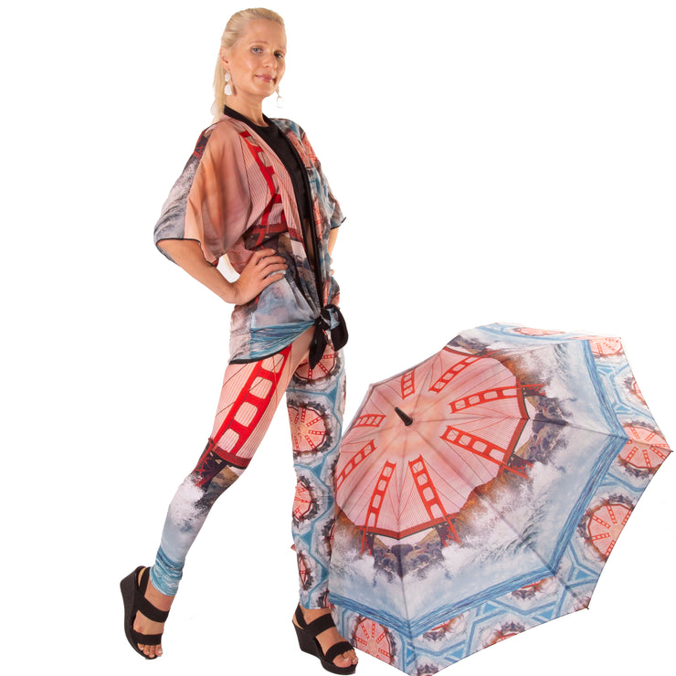 San Fran World tour Fan Umbrella with kimono and leggings