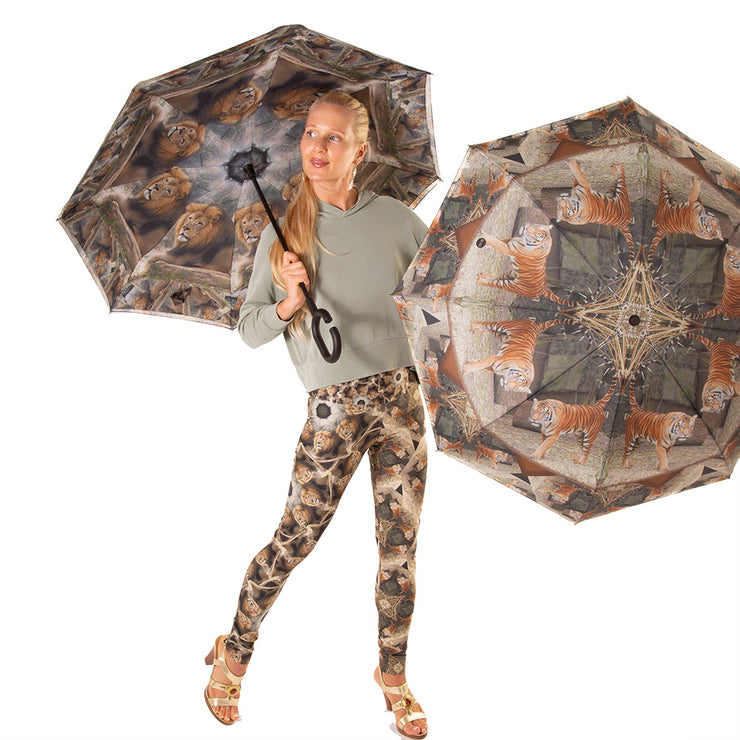 Cats Zoo Yoga Leggings Wendy Newman Designs  and umbrella