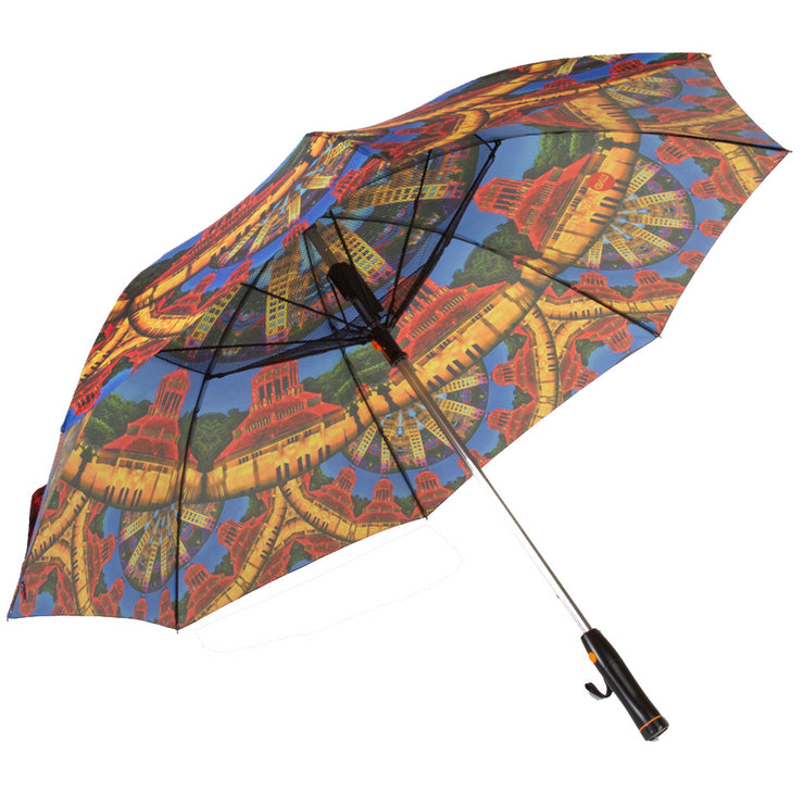 Downtown Asheville Fan umbrella inside fan