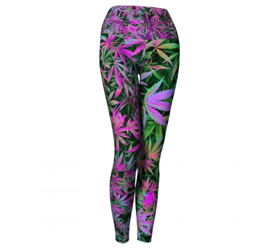 Maui Wowie Cannabis Chic Yoga Leggings Wendy Newman Designs