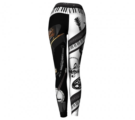 Musicality Music Yoga Leggings Wendy Newman Designs back