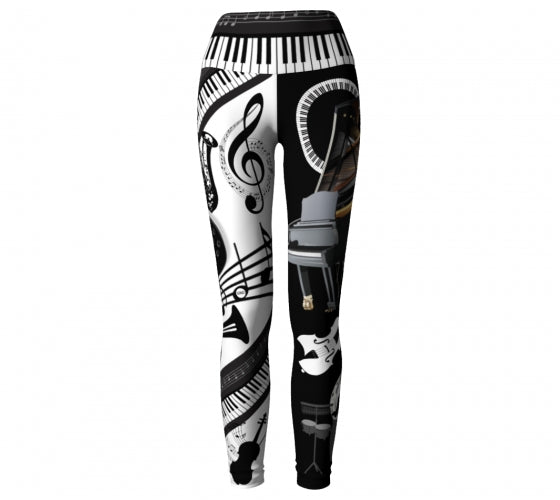 Musicality Music Yoga Leggings Wendy Newman Designs front 2