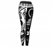 Musicality Music Yoga Leggings Wendy Newman Designs front