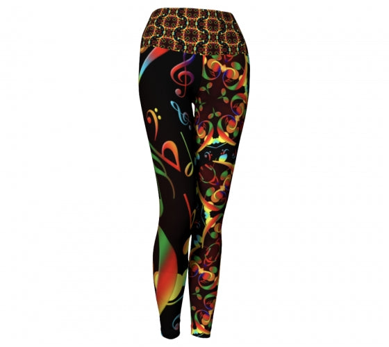 Staccato Music Yoga Leggings front Wendy Newman Designs