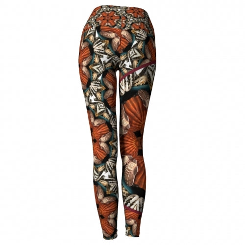 Triton Seaside Yoga Leggings back view Wendy Newman Designs