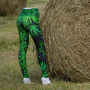 Bhang Cannabis Chic Leggings side back Wendy Newman Designs